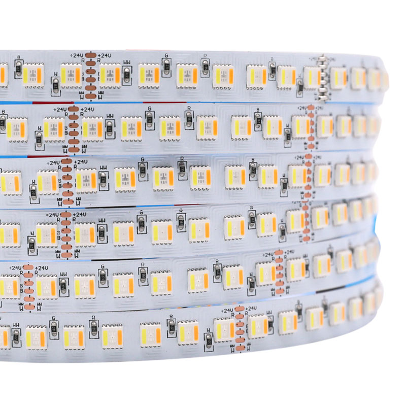 DC24V 112LEDs/m Highest Density 5-In-1 RGBWW LED Strip SMD5050 16.4FT